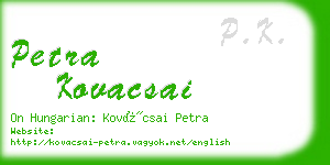 petra kovacsai business card